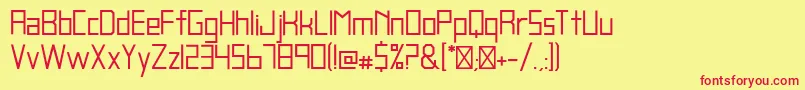 BlankRegular Font – Red Fonts on Yellow Background
