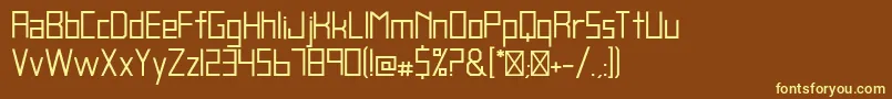 BlankRegular-fontti – keltaiset fontit ruskealla taustalla