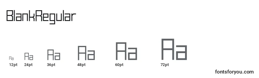 Размеры шрифта BlankRegular