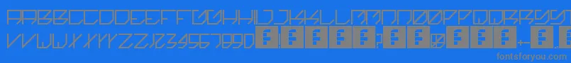 フォントKikakee – 青い背景に灰色の文字