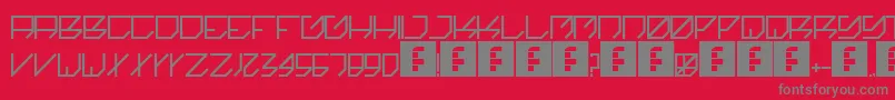 Kikakee Font – Gray Fonts on Red Background