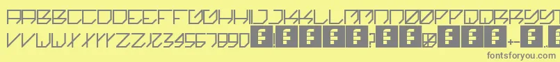 Kikakee Font – Gray Fonts on Yellow Background