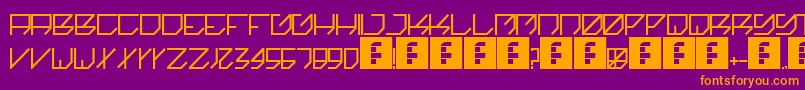 フォントKikakee – 紫色の背景にオレンジのフォント