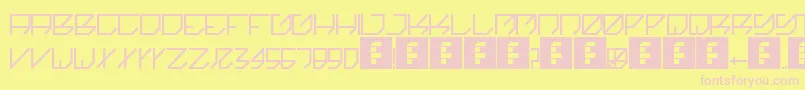 Kikakee Font – Pink Fonts on Yellow Background