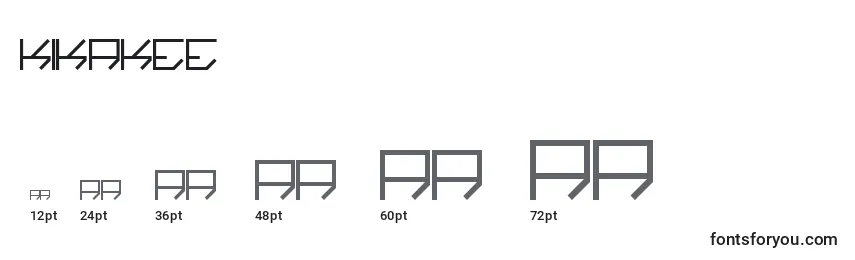 Размеры шрифта Kikakee