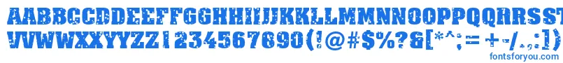 フォントAAssuantitulstrdstBold – 白い背景に青い文字