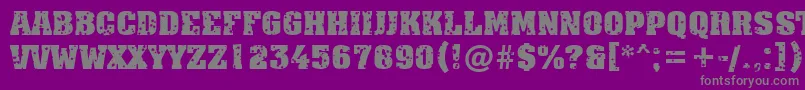 フォントAAssuantitulstrdstBold – 紫の背景に灰色の文字