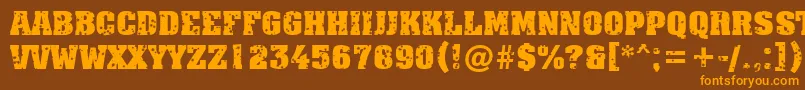 AAssuantitulstrdstBold-Schriftart – Orangefarbene Schriften auf braunem Hintergrund