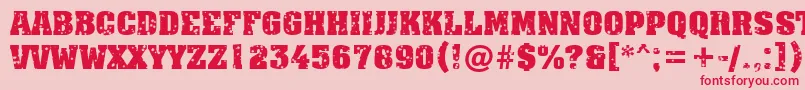 フォントAAssuantitulstrdstBold – ピンクの背景に赤い文字