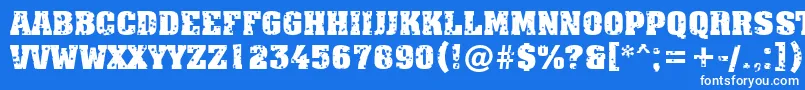 フォントAAssuantitulstrdstBold – 青い背景に白い文字