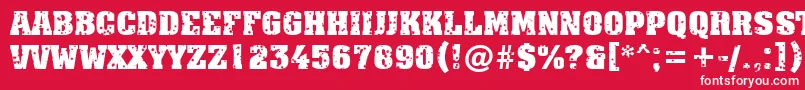 Шрифт AAssuantitulstrdstBold – белые шрифты на красном фоне