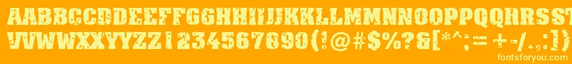 AAssuantitulstrdstBold-Schriftart – Gelbe Schriften auf orangefarbenem Hintergrund