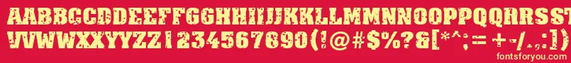 Шрифт AAssuantitulstrdstBold – жёлтые шрифты на красном фоне