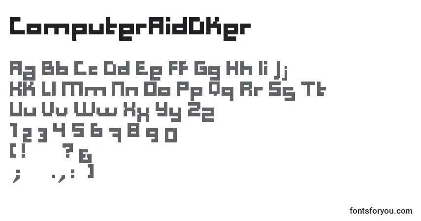A fonte ComputerAidDker – alfabeto, números, caracteres especiais