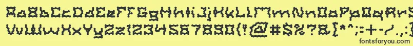フォントShakeItOffLight – 黒い文字の黄色い背景