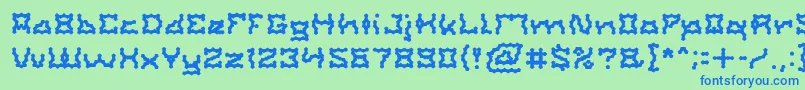 ShakeItOffLight Font – Blue Fonts on Green Background