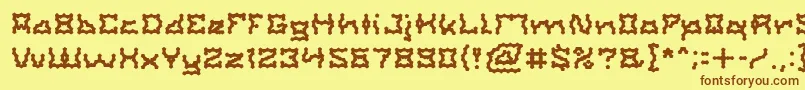 ShakeItOffLight Font – Brown Fonts on Yellow Background
