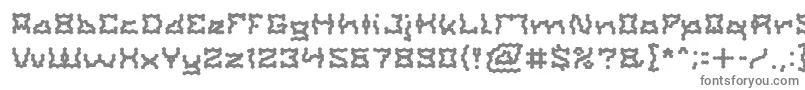 フォントShakeItOffLight – 白い背景に灰色の文字