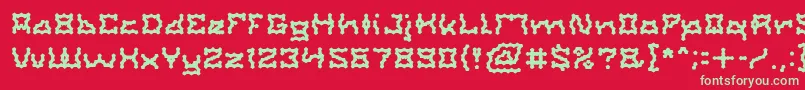 ShakeItOffLight Font – Green Fonts on Red Background