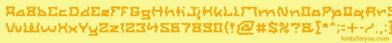 ShakeItOffLight Font – Orange Fonts on Yellow Background