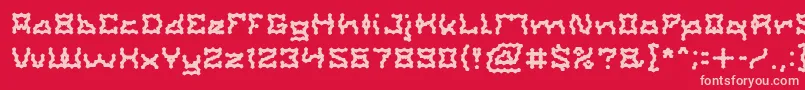 ShakeItOffLight Font – Pink Fonts on Red Background