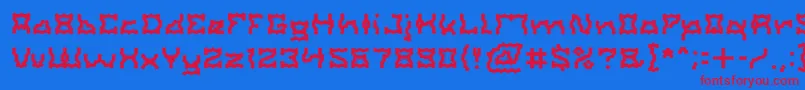 ShakeItOffLight-Schriftart – Rote Schriften auf blauem Hintergrund