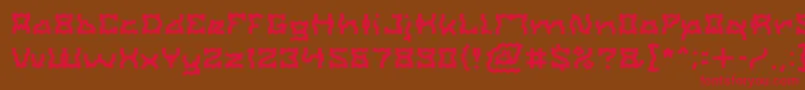 フォントShakeItOffLight – 赤い文字が茶色の背景にあります。