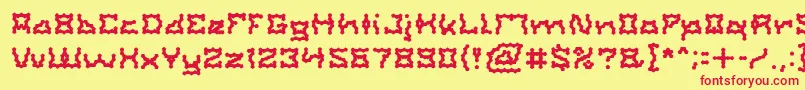 ShakeItOffLight Font – Red Fonts on Yellow Background