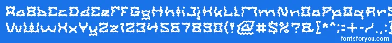 フォントShakeItOffLight – 青い背景に白い文字
