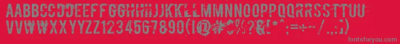 フォントRusboycott – 赤い背景に灰色の文字