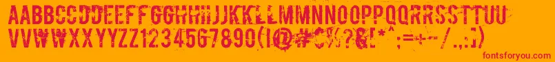 フォントRusboycott – オレンジの背景に赤い文字