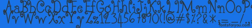 SoFarSoGood-Schriftart – Schwarze Schriften auf blauem Hintergrund