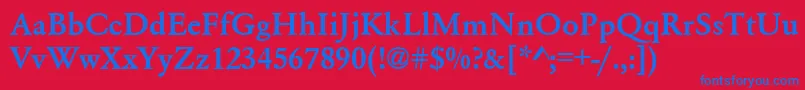 GaramondA.ZPsBold Font – Blue Fonts on Red Background