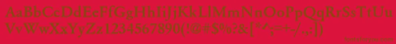 GaramondA.ZPsBold-fontti – ruskeat fontit punaisella taustalla