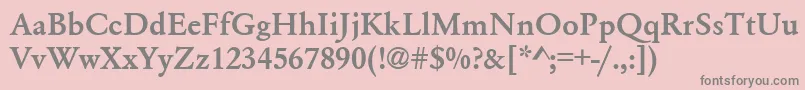 フォントGaramondA.ZPsBold – ピンクの背景に灰色の文字