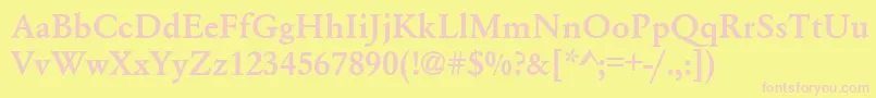 GaramondA.ZPsBold-Schriftart – Rosa Schriften auf gelbem Hintergrund
