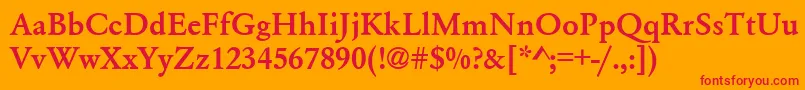 GaramondA.ZPsBold Font – Red Fonts on Orange Background