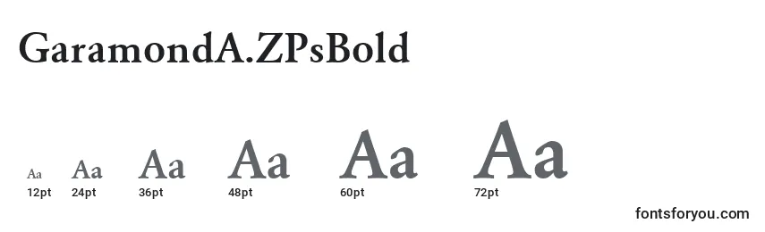 GaramondA.ZPsBold Font Sizes