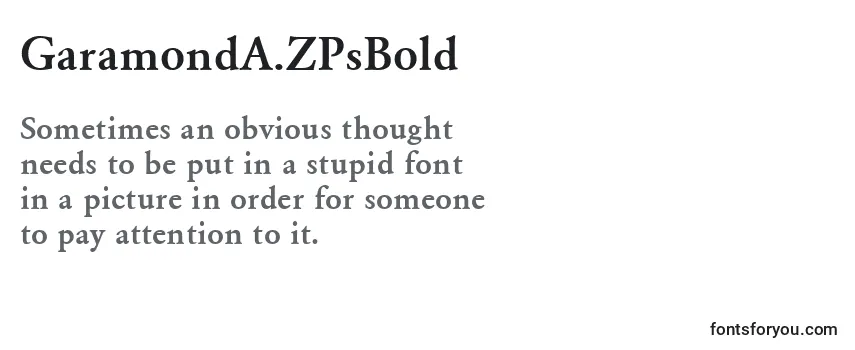 Review of the GaramondA.ZPsBold Font