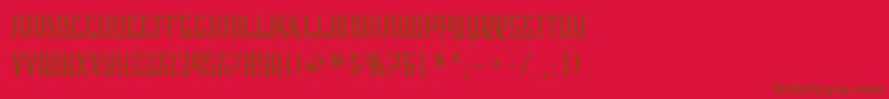 フォントSfShaiFontai – 赤い背景に茶色の文字