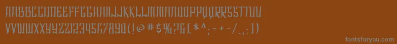 フォントSfShaiFontai – 茶色の背景に灰色の文字