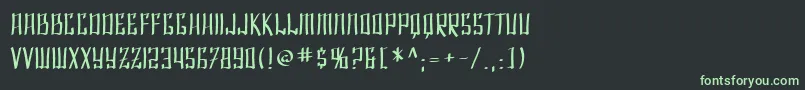 フォントSfShaiFontai – 黒い背景に緑の文字