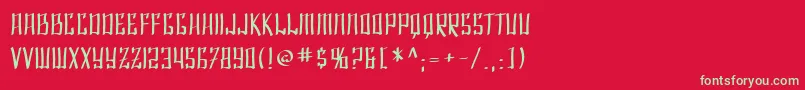 フォントSfShaiFontai – 赤い背景に緑の文字