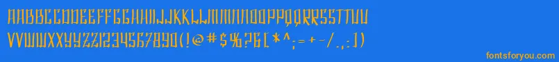 Шрифт SfShaiFontai – оранжевые шрифты на синем фоне