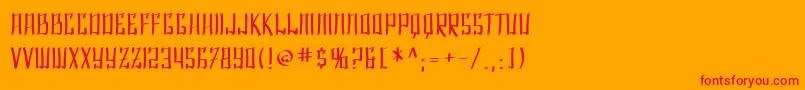 フォントSfShaiFontai – オレンジの背景に赤い文字