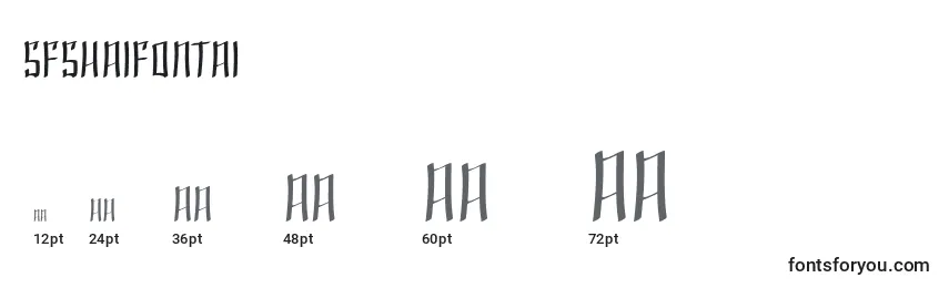 Размеры шрифта SfShaiFontai