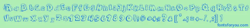 Maple3Cartoon Font – Blue Fonts on Green Background