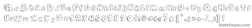 Maple3Cartoon-fontti – harmaat kirjasimet valkoisella taustalla