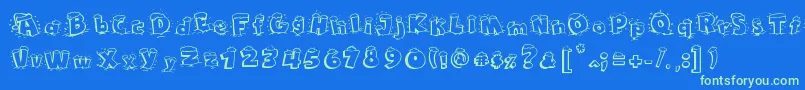 Maple3Cartoon Font – Green Fonts on Blue Background