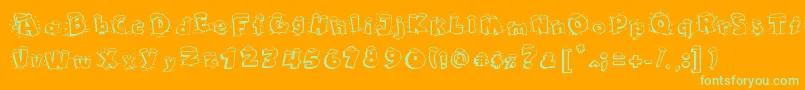 Maple3Cartoon-fontti – vihreät fontit oranssilla taustalla